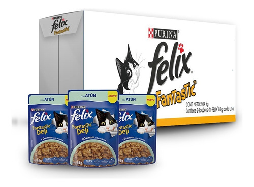 Purina® Felix® Fantastic Deli Gato Adulto Sobre Atún 24x85g