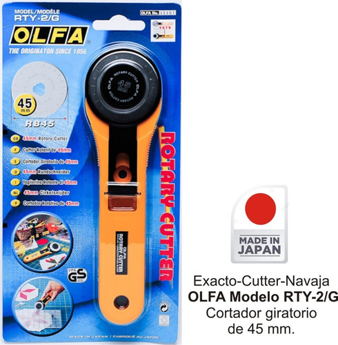 Olfa Cutter Modelo Rty-2/g Rotary Plástico 45 Mm