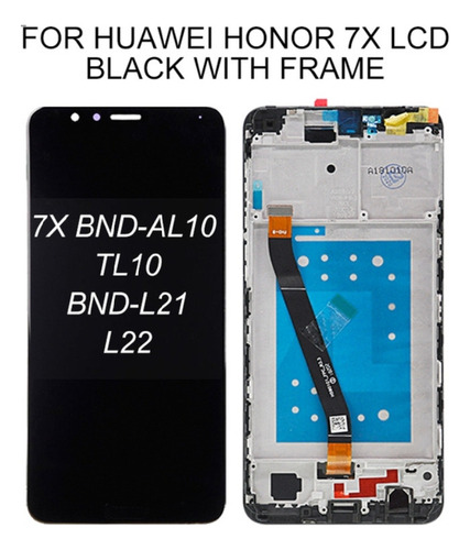 . Tela Lcd Wol A Com Moldura Para Huawei Honor 7x Preta