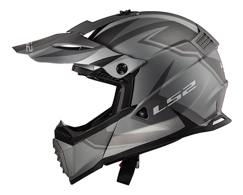 Casco Ls2 Gate Youth Twoface Negro Gris