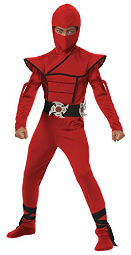Disfraz De Ninja Sigiloso Rojo Para Niños, Talla Pequeña (6-8)