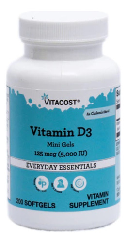 Suplemento Em Softgels Vitacost  Vitamina D3 D3 Vitamina D3 Em Frasco De 0l 200 Un