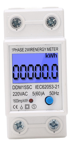 Medidor De Energía Lcd Digital Monofásico 2p De Uso De Elect