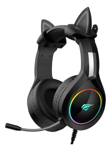 Headset Gamer Havit H2232d Preto com Orelhas e Microfone para PC