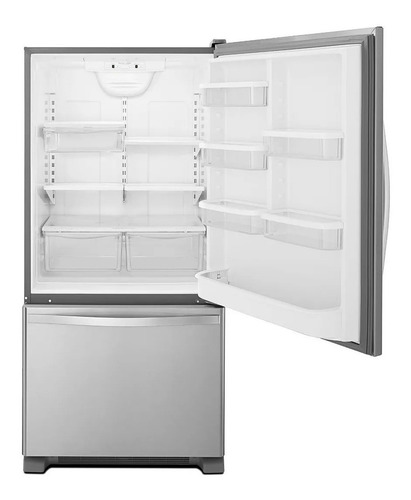 Refrigerador con freezer Whirlpool Bottom Freezer WRB322DMB color stainless steel con capacidad de 625L 127V