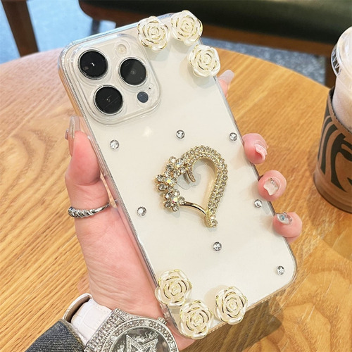 Funda De Teléfono Para Xiaomi Poco X F M C 7 6 5 4 3 Con Diamantes De Imitación, Metal Brillante, Diamante, Amor, Chapada En Oro, Rosa Y Cristal