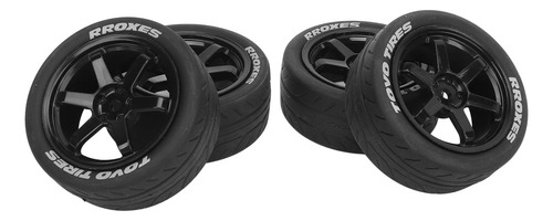 Rc Tires, 4 Unidades, Plástico, Goma 1/10, Amortiguación Sua