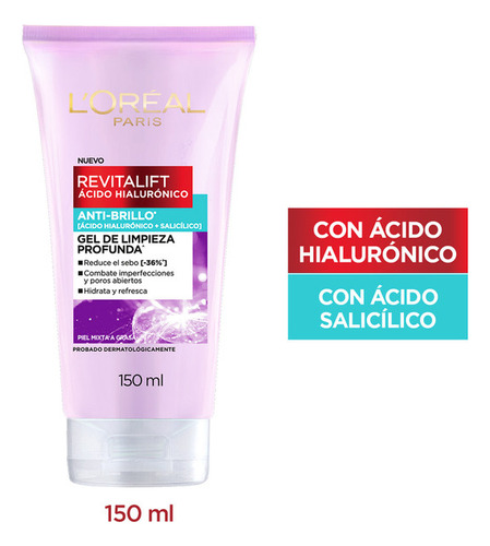 Gel De Limpieza Anti Brillo L´oréal Paris Revitalift X 150ml Momento de aplicación Día/Noche Tipo de piel Mixta