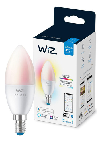 Foco Led Vela Inteligente Wiz Color Rgb E14 4.9w