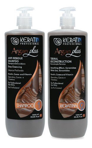 Kit Alisado Chocolate Keratin Argan Plus 1.000 Ml