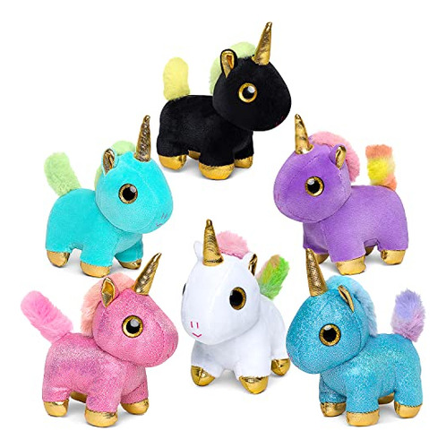 Naturalmente Kids Unicorn Plush Toys Set 6 - Unicorns Fwhyj