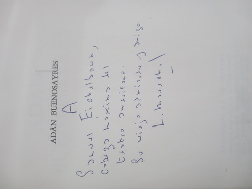 Adán Buenos Aires Primera Edición. Con Dedicatoria De Autor