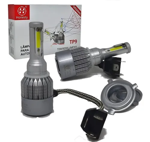 comprar Par 2 Super Led 2d H4 72wts 8200lm 6000k Cooler Efeito Xênon