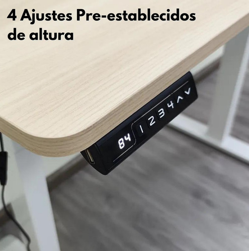 Escritorio De Altura Ajustable Eléctrico 120cm Base Negro