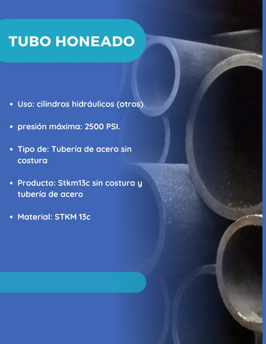 Tubo Honeado Ext 3 X Int 2½ X 30cm Longitud (Usado)