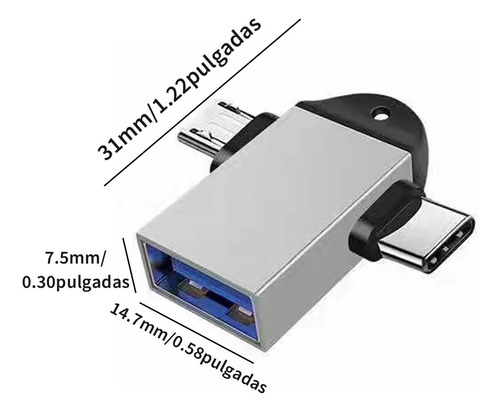 Adaptador Usb Otg 2 En 1 Micro Usb Tipo C