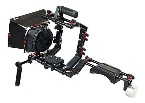 Filmcity Dslr Camera Hombro Support Rig Kit Con Jaula  Caja