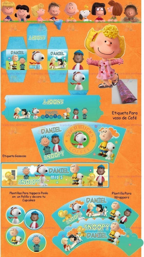 Kit Imprimible Snoopy Charlie Brown Cumpleaños Candy Bar