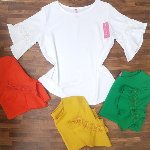 Blusa M541 De Olan En Manga Y Wipiur 36 Fresca De Fiesta