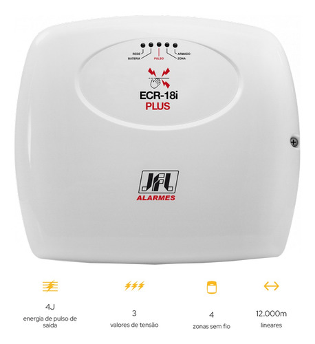 Central De Cerca Eletrica Com Alarme Jfl Ecr18i Plus V2 4 J