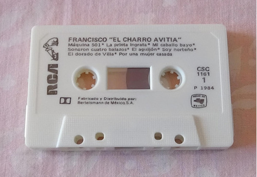 Francisco El Charro Avitia 15 Exitos Tape Cassette 1984 Bmg 