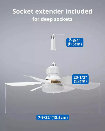 2 Lámpara De Ventiladores Multifunción Foco Led De 40 W 42cm