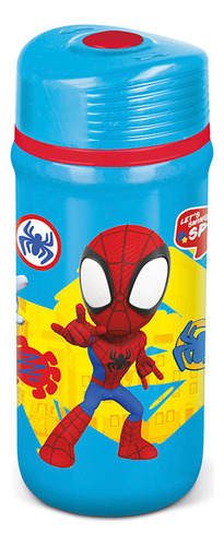 Botella Plástica Spiderman Twister 390 Ml Color Celeste