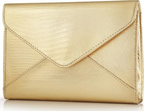 Eudora - Clutch Phyton - Bolsa Envelope - Dourada Cor Dourado