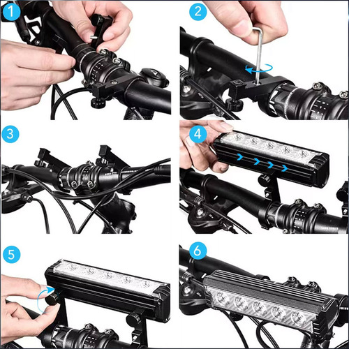 Luces De Bicicleta Recargables De Linternas Potente 5 Led