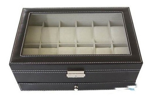 Imagen 2 de 5 de Caja Organizador De Relojes Y Joyas Negro Envio Gratis