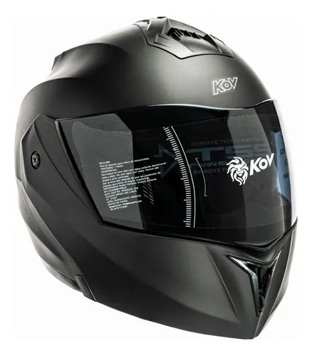 Casco de Moto Abatible Con Lente Interno Negro Mate DOT - Tienda