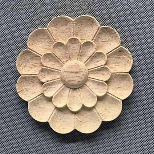 4 Onlays Curvados De Madera, Apliques Sin Pintar Mueble...