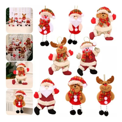 8 Peças De Boneca De Pelúcia Penduradas Em Decorações De Árv