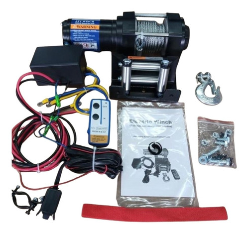 Winche 3500lbs (1500kg) 12v Con Control Remoto Solo Arrastre