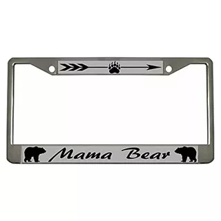 Mama Bear Design Heavy Duty Metal Car License Plate Fra...