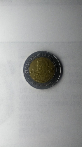 Moneda 5 Pesos Año 2009 México Otilio Montaño