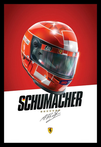 Ferrari Michael Schumacher Casco F1 Cuadro Enmarcado 45x30cm