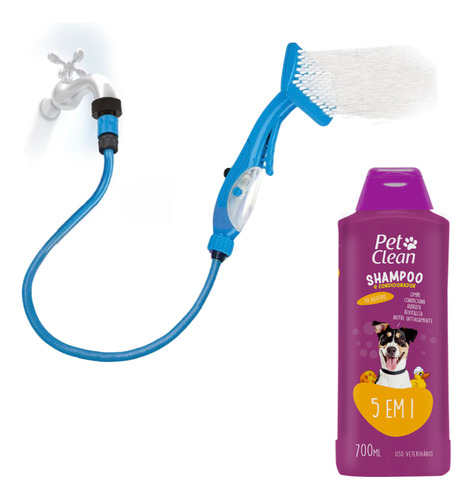 Shampoo Pet 5 Em 1 Para Caes Gatos Chuveiro Ducha Pratica