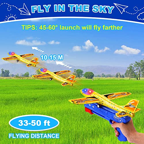 3 Pack Airplane Launcher Toys - Led Foam Airplane Glide...