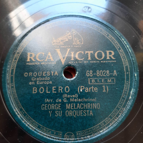Pasta George Melachrino Su Orq Ravel Rca Victor Tc54