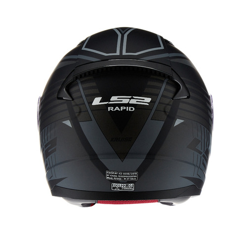 Casco integral LS2 Rapid FF353 Negro y Plateado Mate Talle L
