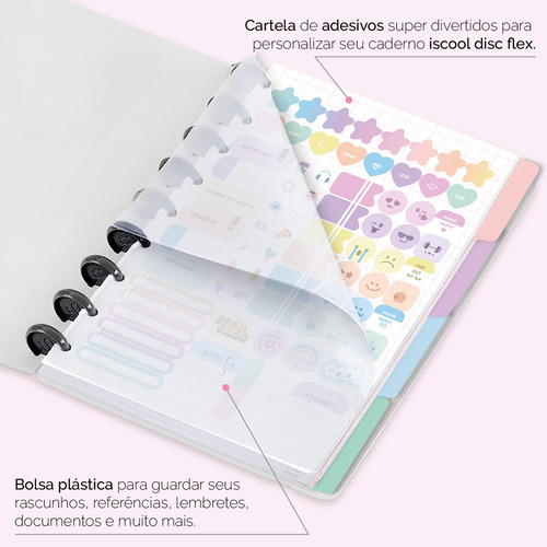 Caderno Disco Personalizado Inteligente 17x23 Areia Magenta