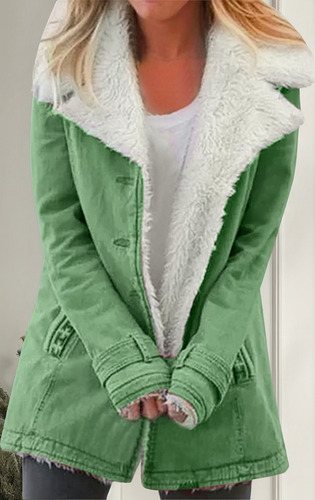 Blusão Creative Women Plus Size Winter Warm Composite Button