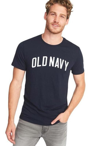 Polera Masculino Old Navy Logo Manga Corta Azul Marino