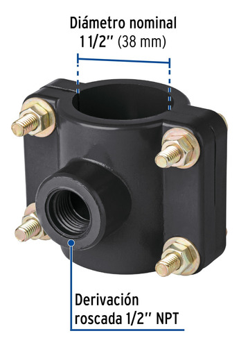 Abrazadera Toma Domiciliaria Pp 1-1/2'' X 1/2'' Foset 40711