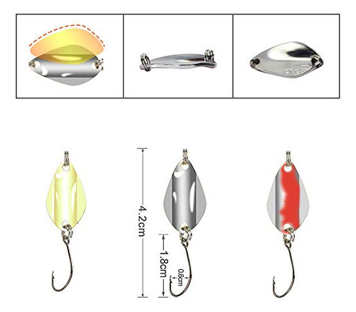 Juego De Cebos Metálicos Con Forma De Cuchara De Pesca Para