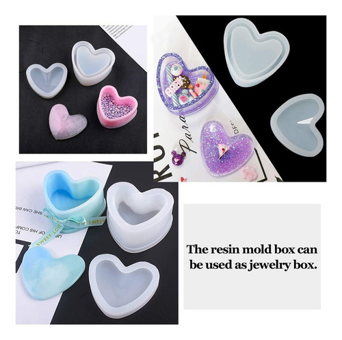 Moldes Resina Caja, Caja Joyería Moldes Corazón Hexagonal