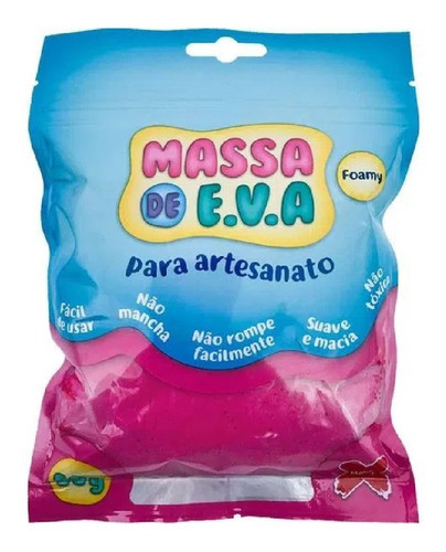 Massa De Eva 50g Massinha Modelar Slime Artesanato Brincar Cor Pink