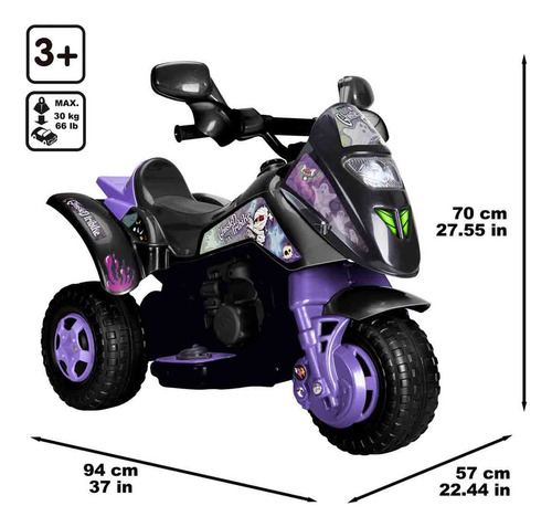 Montable Eléctrico Feber Trimoto Fantasma Color Negro