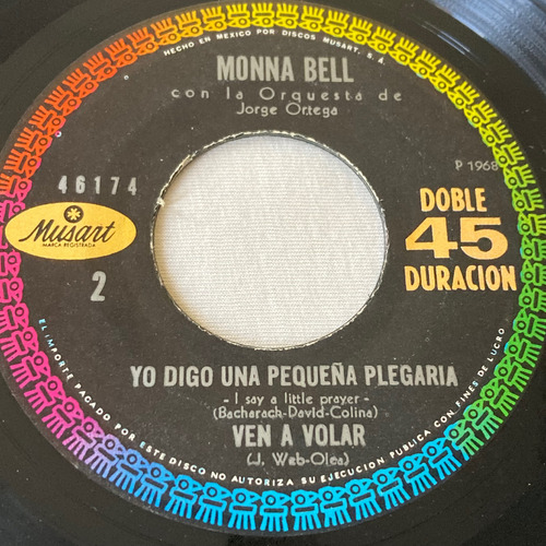 Monna Bell / Alguien Cantó Vinilo Ep 7 1968 Impecable (Usado)